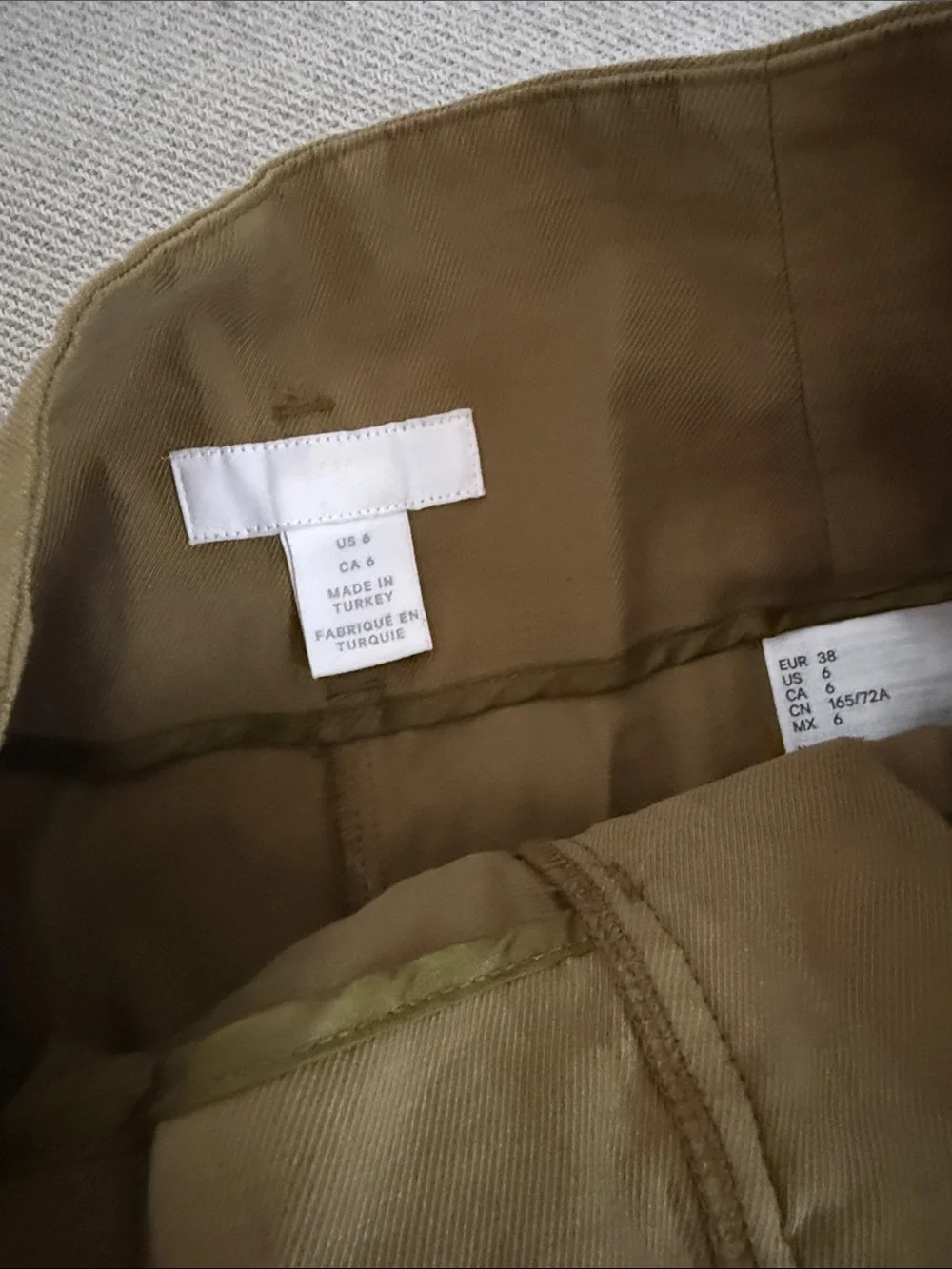 H&M High-Waist Olive Paperbag trousers